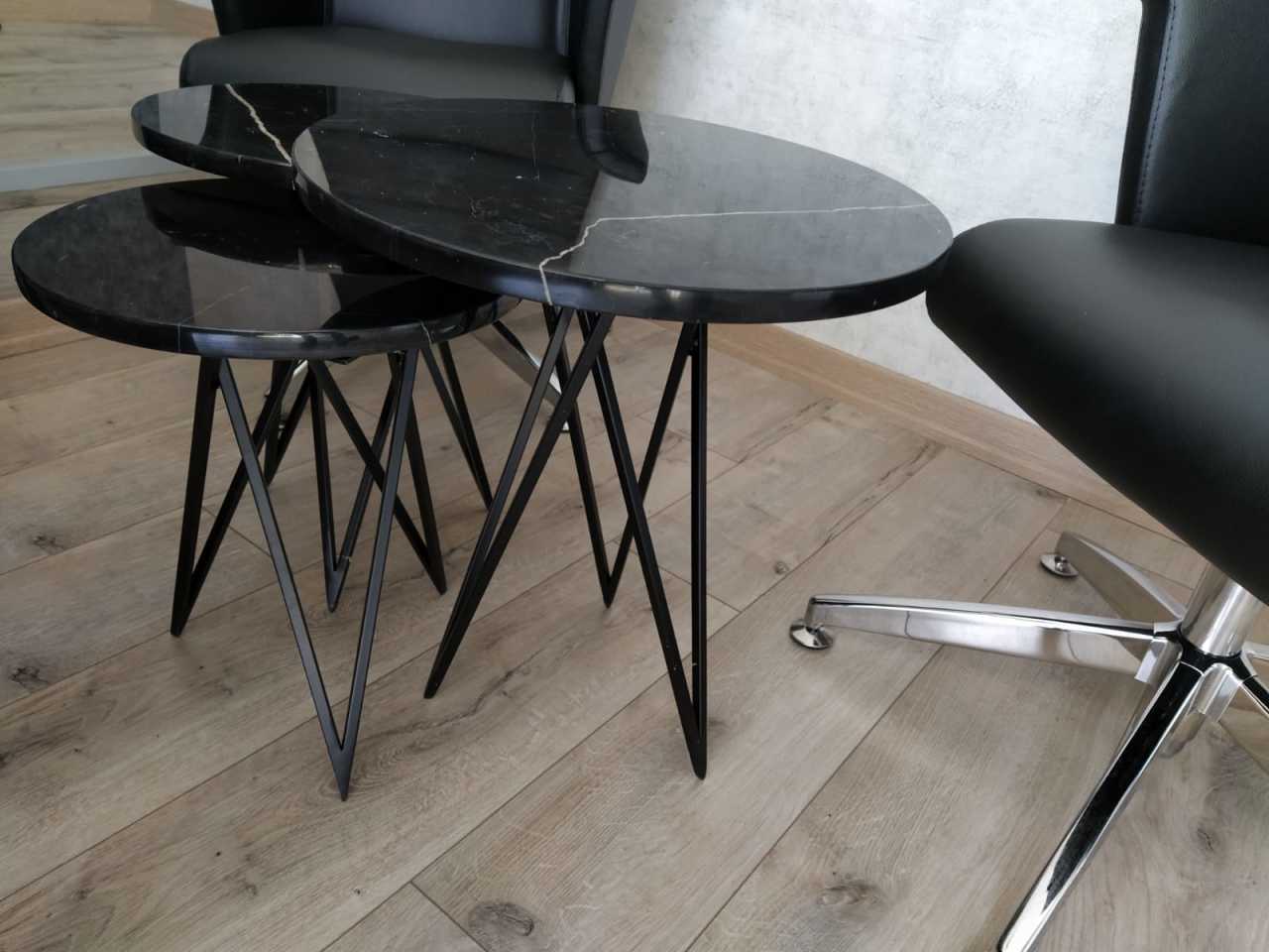 Toros Black Marble Nesting Table